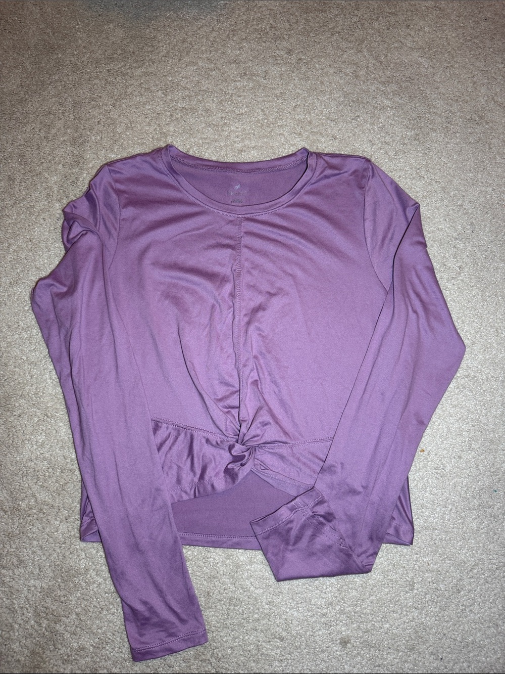Women's Long-Sleeve Twist Front Top in Lavender - Picture 1 of 6